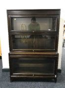 A three piece Gunn sectional bookcase