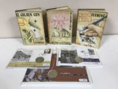 Three Elizabeth II first day covers and three Ian Fleming James Bond novels