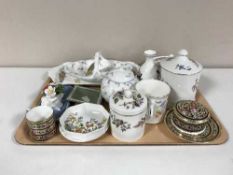 A tray of Wedgwood, Aynsley and Worcester china - vase,