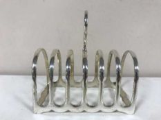 A silver seven-bar toast rack, 5.
