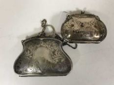 A silver purse and an EPNS purse