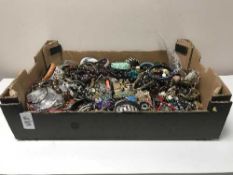 A box of assorted costume jewellery