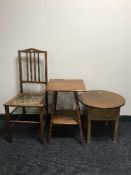 A mahogany bedroom chair,