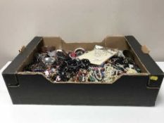 A box of assorted costume jewellery