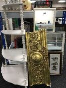 Painted corner what not stand, two mirrors,