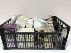 A basket of assorted china - Cherished Teddies, plates,