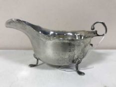 A silver sauceboat, 3.