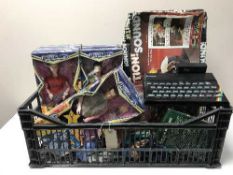 A box of toys - Sinclair ZX Spectrum, punch & Judy puppets, five boxed Hear Say dolls,