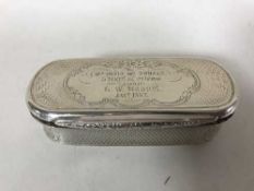 A silver lidded box, length 8.