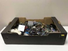 A box of assorted costume jewellery