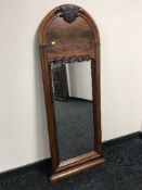 A late 19th century mahogany hall mirror