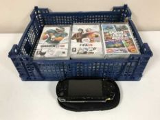 A Sony PSP and PSP games