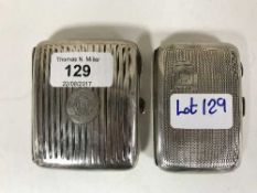 A silver cigarette case, together with another, 5.