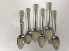 A set of seven silver teaspoons, 4.