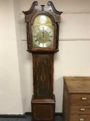 An early 20th Century inlaid mahogany eight-day longcase clock, with silvered dial signed J.