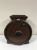 A vintage wooden churn