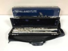 A boxed Trevor James flute numbered 70715