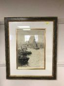 William Lionel Wyllie : St Paul's from the Thames, dry-point etching, signed in pencil,