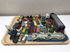A quantity of play worn die cast cars and transporters - Lesney,