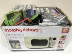 A box and a crate of assorted PC games, Sony PSP,
