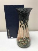A William John Moorcroft Cluny pattern vase, 1994, height 30.5cm, boxed.
