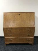 An oak writing bureau