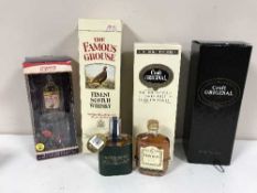 A box of bottles of alcohol - two Croft Original Sherry,