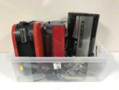 A boxed cylinder vac, box of coffee machine,