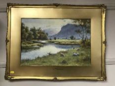 Warren Williams : Conway River, watercolour, signed, 51cm by 34cm.