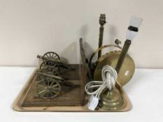 A pair of cannon bookends to commemorate the Battle of Waterloo,
