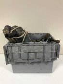 Two boxes of tools and hardware