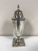 A silver caster, Sheffield marks, 3.