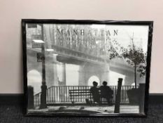 A framed Manhattan Woody Allen film poster