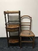 A Victorian inlaid mahogany side table,