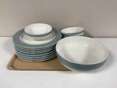 A box of thirty pieces of Monsoon Denby dinner ware