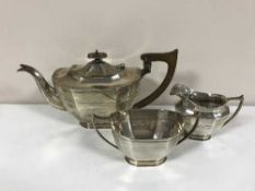 A silver three piece tea service, Cooper Brothers & Sons Ltd, Sheffield 1932, 36.