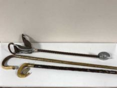 Two Shepherd's crooks and a walking stick