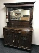 An Edwardian mirror backed sideboard