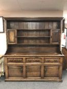 An early 19th century oak dresser,