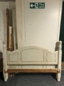 A painted pine 5' bed frame