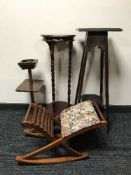 A gout stool, smoker's stand,