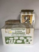 A Mayfair enamel pan set (boxed), a Knightsbridge oven ware set (boxed),