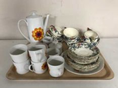 A tray of Maling commemorative plate, Royal Cauldron Victoria tea set,