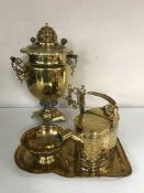 A heavy brass Samovar,