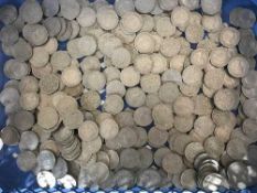 A quantity of two-shilling coins