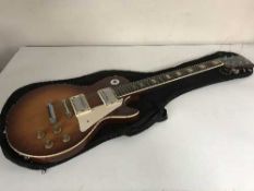 An Eros mark II electric guitar in carry bag