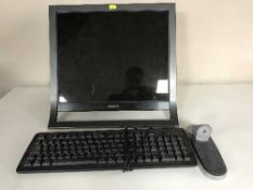 A Sony PC monitor & keyboard, wall duty wall mount,