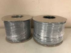 Nine spools of electrical cable