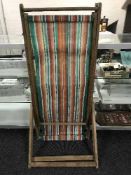 Two mid 20th century folding deck chairs