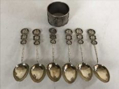 A set of six Chinese silver teaspoons, maker W H L, 2.